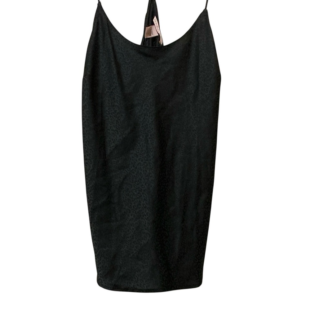Victoria's Secret Cami Tank‎ Top Small Black Animal Print Spaghetti Strap NWT